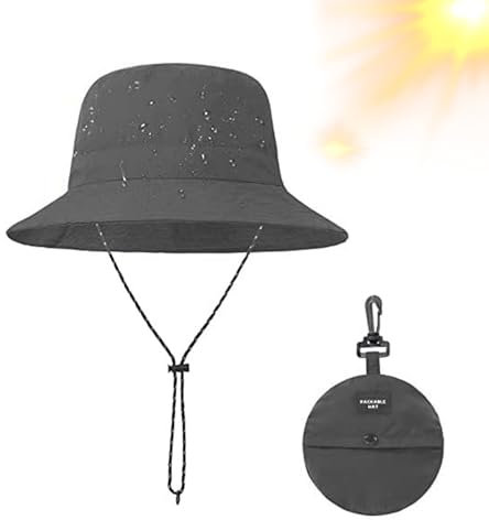 Regenhut Damen Wasserdicht,Fischerhut Sonnenhut Herren,Hut Sommer Kopfbedeckung Schwarz Faltbar Anglerhut Atmungsaktiver Outdoor Faltbarer Tragbar Sonnenhüte Bucket Hat,Wanderhut,Cap für Dame Kinder