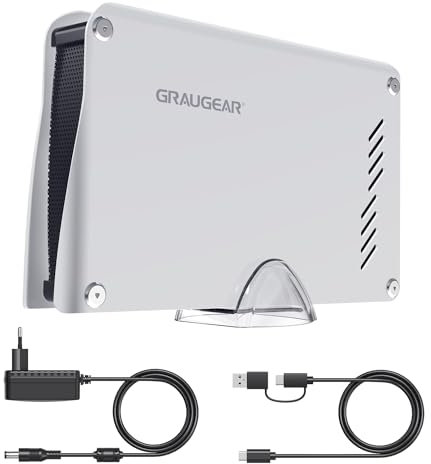 GRAUGEAR Externe Gaming-Festplatte für PC, Laptop, Notebook, smart TV, Xbox, Speichererweiterung 3,5 HDD, kompatibel mit Windows Mac OS Linux (16TB)