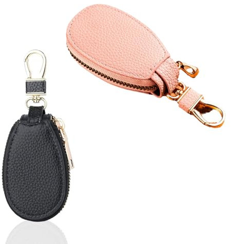 FISH DRAGATE 2 pcs portachiavi auto,portachiavi pelle con portachiavi,proteggi chiavi pu,astuccio portachiavi,custodia per chiavi dell'auto,uomo,rosa nero