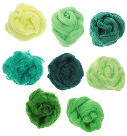 NUOBESTY 8St Wolle Filzwolle Bastelbedarf zum Filzen Handwerk aus wollfilz Bastelwerkzeuge aus Filz Häkelset bastelzeug Craft puppenzubehör Bastelmaterial selber filzen Nadelfilz-Set Green
