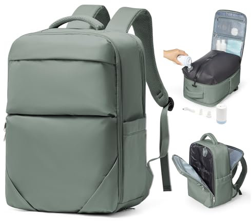 bergsalz Vakuum Rucksack,Ryanair Handgepäck Rucksack 40x20x25, Vakuum Airbag Reiserucksack Mit Vakuumsystem Damen Herren Grün