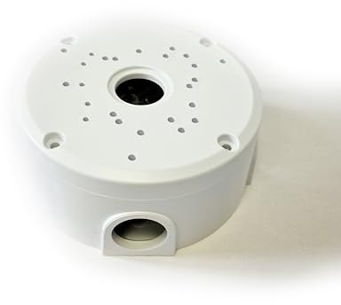 Universal Junction Box Deep Base for Security Surveillance Cameras, 120mm x 50mm White ABS, Waterproof Cable Hidden Box for CCTV IP Camera Dome and Bullet Type