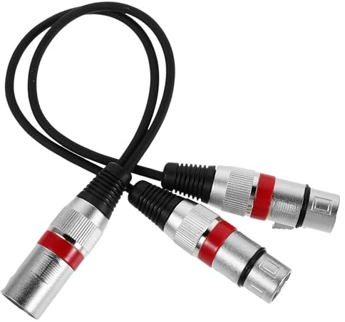 BESTonZON 2pcs Male to Dual Female Headphone Adapter XLR Stereo Audio Splitter for Amplifiers Guitar Amp Keyboard Piano Home Small Theater Mixer
