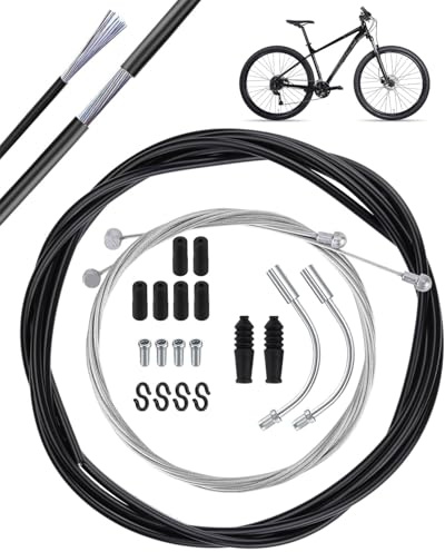 FUGLUS Set de Cable de Frein Vélo, Câble de frein vélo Arrière, Câble de frein vélo intérieur universel, 2 en 1 Set, Câble de dérailleur intérieur universel, pour le remplacement des freins