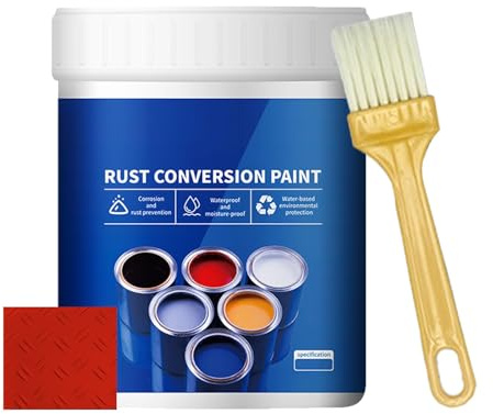 Rust Remover for Metal - Anti Rust Paint with Brush, Eliminates Oxides from Aluminum, Cast Iron, and Steel (Red,300g / 10.6 Fl Oz)