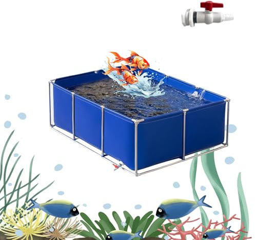 2 x 1,5 x 0,7 m PVC över marken fiskdamm utomhus koi vattenfunktion idealisk för inomhus/utomhusbruk perfekt för bevattning och fisk förvaring canvas design