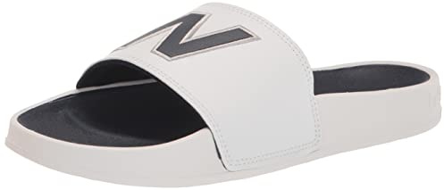 New Balance Men's 200 V1 Slide Sandal, White/Navy, 12