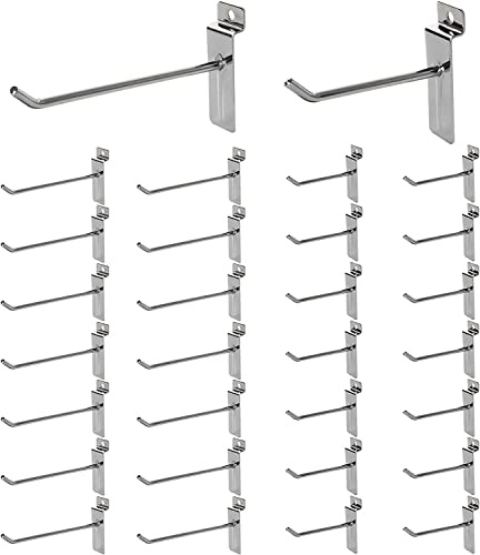 100PCS Slatwall Hooks 15cm Pegboard Hooks Load Capacity 3KG Panel Display Hooks 4.2mm Thick Single Prong Metal Wall Hanging Hook for Supermarket Shop Garage Retail Shop Display