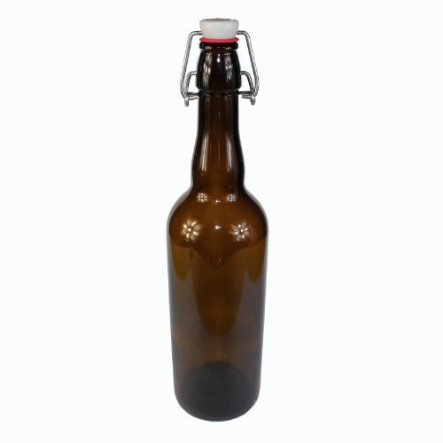 Cocinista Pack 25 Botellas Cerveza 50 cl Vidrio ámbar Estilo Belga con tapón mecánico Swing Top Reutilizable Cierre hermético para Cerveza casera Kombucha Sidra refrescos