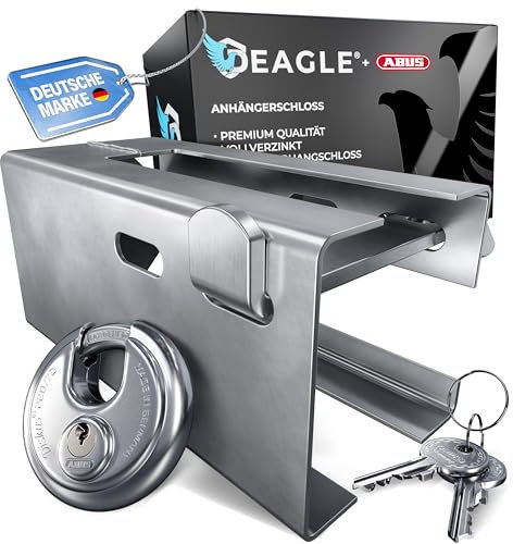 Deagle® Antivol de remorque + disque ABUS + galvanisation de qualité supérieure + protection optimale en cas d'attelage dans toutes les conditions météorologiques
