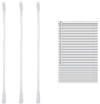 Juego de 3 barras de persiana con 3 ganchos y asas, accesorios de mantenimiento para persianas verticales, abridor de persianas, apto para persianas y cortinas