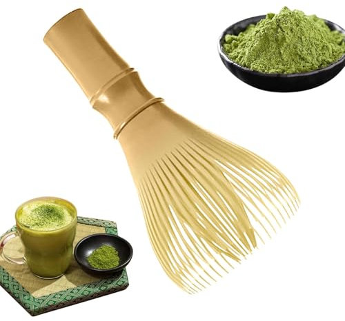 Bambboo Matcha - Batidor de té natural de bambú | Batidor de té verde reutilizable | Bambboo Chasen | Herramientas para hacer matcha lattes para ceremonia de té, beber té y chocolate caliente