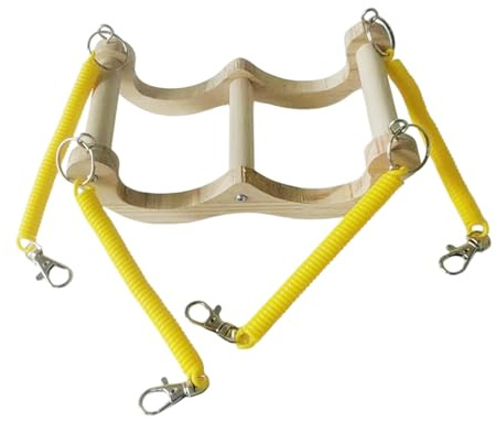 Columpios para Aves Pequeñas - Juguete De Masticar De Madera para Aves,Estación de Ejercicio, Juguete de Afilado con Muelle para Canarios, Cacatúas y Aves Exteriores