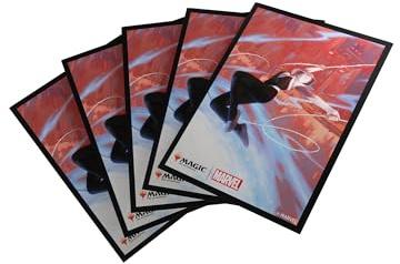 Gamegenic | Magic: The Gathering - Marvel's Spider-Man Premium Art Sleeves - Spider-Gwen| 105 Sleeves Per Pack | Trading Card Accessory
