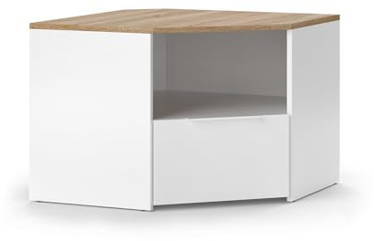 Vicco Mueble bajo para TV Wido, Blanco, 68 x 50 cm, Apto como Soporte de TV con estantes Abiertos