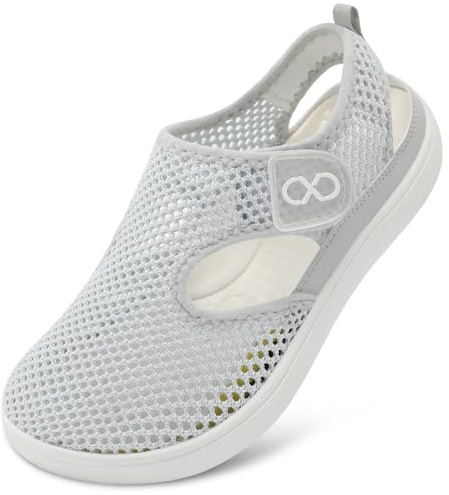 JOINFREE Womens Sandals Wide Fit Walking Trainers Mesh Breathable Zero Drop Barefoot Adjustable Summer Holiday Shoes Closed Toe for Beach Garden Travel Daily Wear Anti-Slip