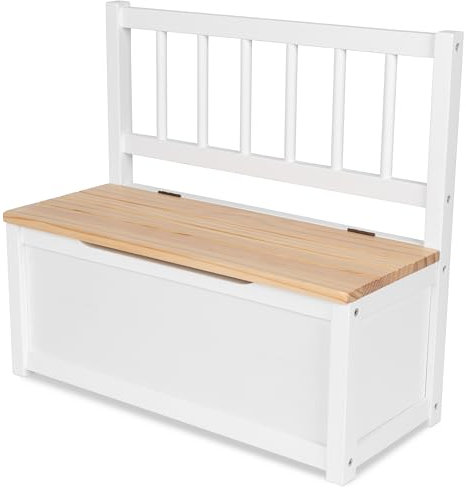 ib style Truhenbank Noa, Kindertisch mit 2 Stühlen, Hartholz, Sicherheitsgeprüft, Stuhl, Truhenbank, Kindermöbel, Tisch, Kindertisch, Kinderstuhl