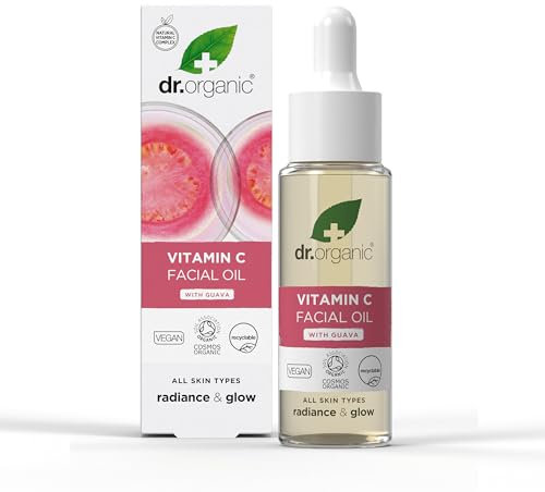 Dr Organic Guava Facial Serum, Vitamin C, Brightening, Mens, Womens, Natural, Vegan, Cruelty-Free, Paraben & SLS-Free, Organic, 30ml, Packaging may vary