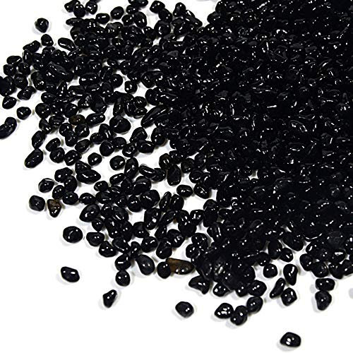 XIZHI Magnifique gravier naturel décoré d'aquarium pour poissons, tortues, paysage, fond ou plantes en pot, décoration de jardin, galets noirs de 0,5 kg