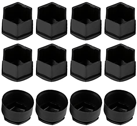 Car Wheel Bolt Caps, 20pcs 17mm Wheel Nut Covers Lug Nut Caps Lug Bolt Caps Lug Nut Rim Cover Bolt Caps for Audi(black)