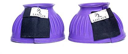 Equitack One Pair Rubber Bell Boot - Overreach Boots for Horses | Premium 6mm PVC Rubber Safeguard for Hoof Damage | Pony Boots for Horse (Purple, Pony)