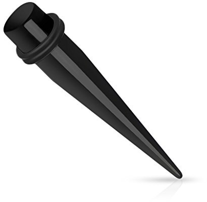 Dehnungsstab ACRYL 1,6-25 mm FARBWAHL Expander Taper Dehnstab (12,0 mm, Schwarz)