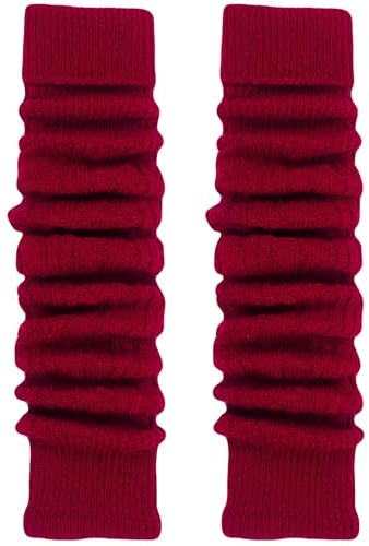 TODO Warme Wolle Stulpen Damen - ZUM KNIE. Weich, Flexibel. Beinwärmen für Winter, wenn es Kalt ist - Stulpen mit Wolle (Fit - Rotwein)