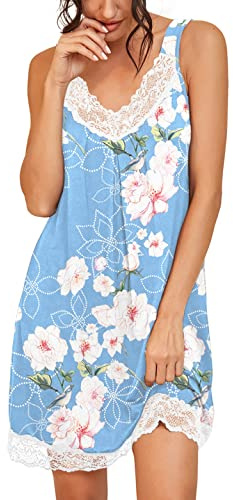 PrinStory - Biancheria da notte da donna, in pizzo, con scollo a V, con spalline antiscivolo, XL