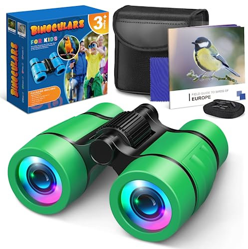 HappyKidsClub Fernglas für Kinder - Outdoor Spielzeug für Experimente ab 3-12 Jahre - Jungen Geschenk mit 3-12-facher Vergrößerung