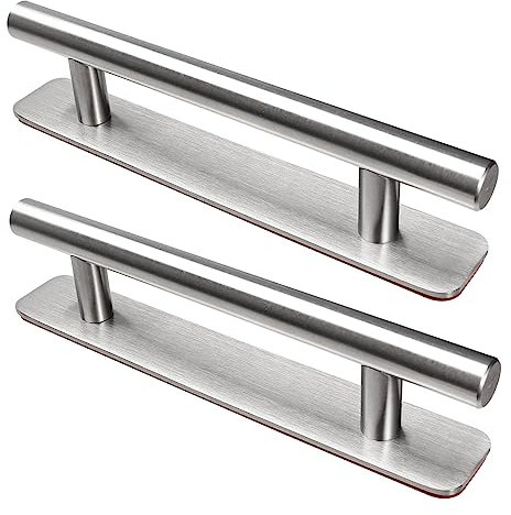 LYCXAMES Maniglie Armadio, 2 Pezzi Maniglie per Mobili da Cucina Autoadesive, Maniglia Cassetti Acciaio Inossidabile per Cassetto, armadietti, Porte, 148mm, Spazzolato Argento