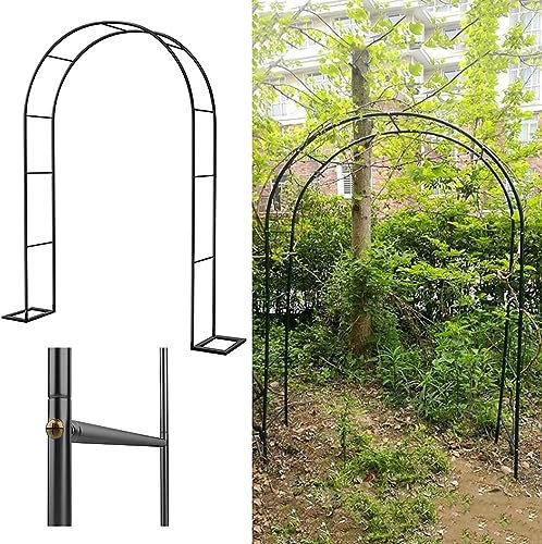 SEVSO Große Torbogen Rosenbogen Aus Metall,Breite 140Cm/180Cm/300Cm/350Cm, Rosenbogen Holz Wetterfest,Für Rosen Blumen Im Garten Terrasse/Kletterpflanze,Weiß,W2.4M*H2.2M