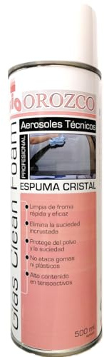 SIO Espuma Limpia Cristales Mágica Spray 500ml – Limpiador de Vidrios y Cristales Sin Rayas – Elimina Grasa, Huellas e Insectos – Secado Rápido para Coche, Hogar y Profesional
