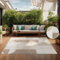 TT Home In-& Outdoor Teppich Wetterfest Balkon Küche Wohnzimmerteppich Geometrisches Muster Kreise Linien Abstrakte Optik Modern, Größe:240x340 cm