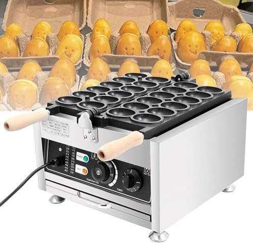 Hydravex Piastra per Waffle a Forma di Uovo da 1800 W, Piastra per Waffle a Forma di Uovo con Bolle riscaldanti su Entrambi i Lati, Rivestimento Antiaderente in Teflon, 50-300 ℃/122-572 ℉ Regolabile