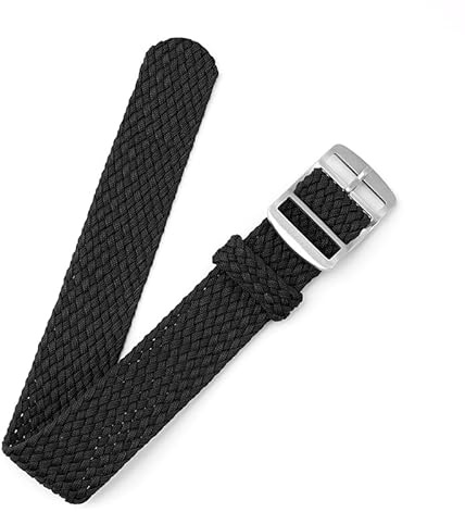 BARAK WATCHES Canvas Nylon Watch Straps, Nylon Braided Watch Band, Replacement Watchband Hook and Loop Straps (16mm,18mm,20mm,22mm) For Men Women (Black, 22mm)