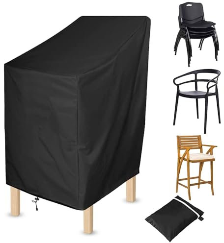 Schutzhülle Stapelstühle,Schutzhülle für Gartenstühle,Gartenstuhl Abdeckung,Abdeckhauben für Stühle,schutzhülle Gartenmöbel,Abdeckhaube Gartenmöbel,für Gartensessel Balkonstühle(70x70x120cm)