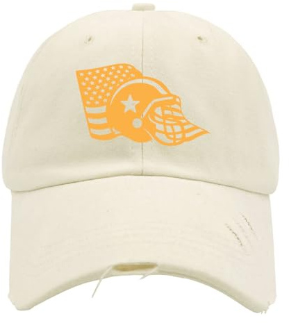 Football Helmet American Football Game Hat for Women Washed Distressed Baseball Caps Stylish Washed Ball Cap Adjustable