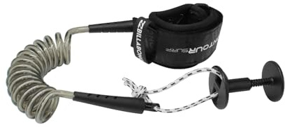 Billabong x Contour SURF Bodyboard Leash 4ft – Coiled Wrist Leash with Double Swivel for Bodyboarding, Lightweight Durable PU Cord for Secure Surf Sessions