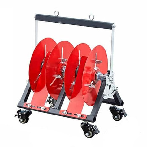 Portacarretes de alambre, distribuidor de cables de alta resistencia, organizador de cables móvil, desenrollador de cables for tender cables en el taller o en la obra.(35x28x45cm)