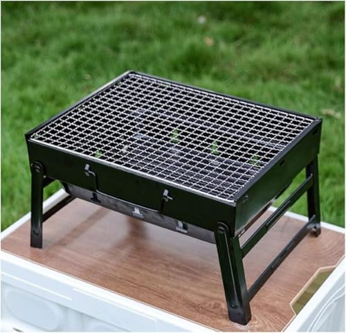 Bbq-grill Hem Utomhusgrill Fällbar Kol Kebabkamin Installationsfri Fällbar Grill, Black