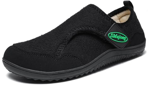 SMajong Pantofole da Uomo Invernali Morbide e Traspiranti Pantofola da Donna Scarpe da Casa con Suola Antiscivolo Caldo Comode Ciabatte Nero 37 EU
