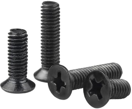 Viti a testa piatta rotonda, Vite a testa piatta M4 in acciaio al carbonio nero, bullone a testa svasata, piccole viti for notebook fai da te(6mm,M4)