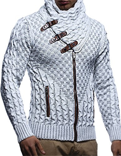 Leif Nelson Hombres Chaqueta de Punto con Cuello Chal #NV N # #NV