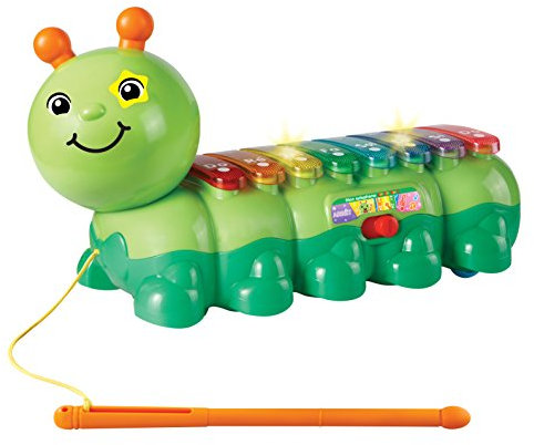 VTech - Mon Xylophone Jungle Rock, Instrument de Musique Bébé, Xylophone Interactif Enfant, Jeu d'Éveil Musical, Jouet à Tirer Chenille, Cadeau Enfant Dès 18 Mois - Contenu en Français