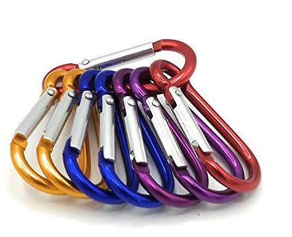 BENSON Extra leichter mini Karabiner, Schlüsselanhänger, 8 Stück, gefederter Verschluss