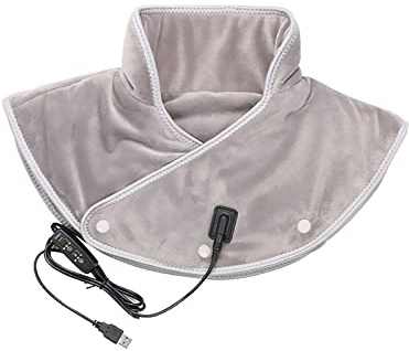 JHAMAL Värmedyna för nacke och axlar, USB elektrisk uppvärmd nacksjal, snabb uppvärmning med 3 värmeinställningar, gåvor för kvinnor män mamma pappa, 17,7 x 11,8 (grå)
