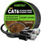 VOIETOLT Outdoor Cat 6 Ethernet Cable 30m, Water Resistant Direct Burial LLDPE UV Jacket - 24AWG 10Gbps High Speed Gigabit Internet Network Cable - CCA, UTP with 20 Ties - Black