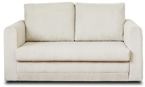 Bestmobilier Marilia - 2-Sitzer Sofa – mit Schlaffunktion – aus Cord Beige