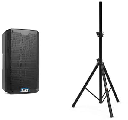 Alto Professional TS412 Altavoz PA Activo de 2500W 12 con Mezclador de 3 Canales, Streaming Bluetoo & Audibax Neo 131 - Soporte Profesional para Altavoces - Trípode para Altavoces -Trípode Extensible