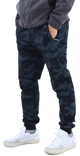 LY4U Pantalón de Chándal Hombre, Joggers de Camuflaje con Bolsillo con Cremallera, Pantalón de Gimnasia Transpirable con Cintura Elástica para Entrenamiento de Carrera, Negro M